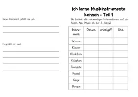 Vorschau - Unterrichtsreihen - Instrumentenkunde - Teil 1 mit Lösungen - Deckblatt