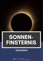 Vorschau - Arbeitsblätter - Sonnenfinsternis: Steckbrief, Erklärung, Arten (inkl. Lösung) - Deckblatt