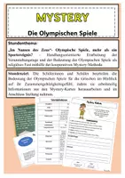 Vorschau - Stundenentwürfe - Mystery - Olympische Spiele - Antikes Griechenland - Deckblatt