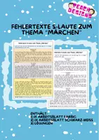 Vorschau - Arbeitsblätter - Fehlertexte S-Laut zum Thema Märchen - Deckblatt