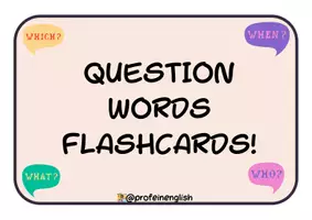 Aperçu - Présentation / Support pour le tableau - Mots interrogatifs en anglais! - Page de couverture