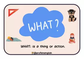 Aperçu - Présentation / Support pour le tableau - Mots interrogatifs en anglais! - Page 1