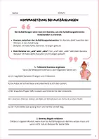 Vorschau - Arbeitsblätter - Kommasetzung bei Aufzählungen Klasse 5/6 (Zeichensetzung) - Seite 1