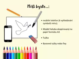 Náhled - umění - krok za krokem: Holubice míru včetně šablony - boční 3
