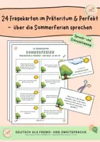 Vorschau - Arbeitsblätter - Fragekarten - Perfekt & Präteritum: über die Sommerferien sprechen - Deckblatt