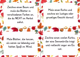 Vorschau - Aufgabenkarten - 52 Herbst-Zeichenaufgaben für den Kunstunterricht - Seite 2