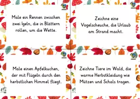 Vorschau - Aufgabenkarten - 52 Herbst-Zeichenaufgaben für den Kunstunterricht - Seite 3