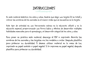 Vista previa - Tarjetas / Manipulativos - IMITA EL MODELO CON LAS SOMBRAS ANIMALES DE GRANJA - página 3