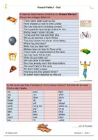 Vorschau - Test - Englischtest / Klassenarbeit zum Present Perfect mit Lösungen - Seite 2