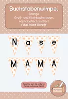 Vorschau - Poster - Buchstabenwimpel orange ganzes Alphabet groß+klein - Deckblatt