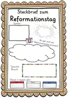 Vorschau - Arbeitsblätter - Martin Luther: Reformationstag Religion STECKBRIEF - Seite 1