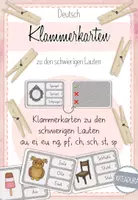 Vorschau - Spiele - Klammerkarten - schwierige Laute - au ei eu ng pf ch sch sp st - Deckblatt