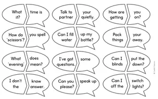 Aperçu - Jeux - Classroom Phrases - Speech Bubbles Puzzles - Page 2