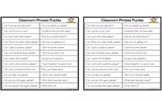 Aperçu - Jeux - Classroom Phrases - Speech Bubbles Puzzles - Page 3