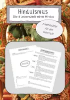 Vorschau - Arbeitsblätter - Hinduismus: Die 4 Lebensziele eines Hindus - Deckblatt