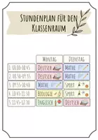 Vorschau - Bildkarten - Stundenplan für den Klassenraum (Sek 1) - Deckblatt