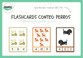 Vista previa - Tarjetas / Manipulativos - FLASHCARDS CONTEO PERROS - página 1