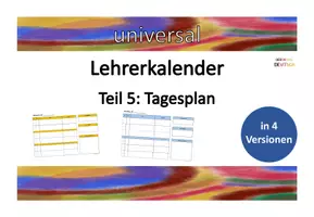 Vorschau - Lehrpläne/Lehrermaterial - Lehrerkalender Teil 5: Tagesplan - editierbar! - Seite 1