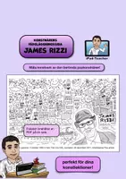 förhandsvisning - KONST: Målarbild av James Rizzi för färgläggning - försättsblad