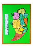 Vorschau - Stundenentwürfe - Erntedank Grundschule: Danke Füllhorn mit Schreibanlass basteln - Seite 1