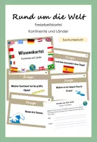 Vorschau - Arbeitsblätter - Rund um die Welt - Freiarbeitskartei Kontinente und Länder - Deckblatt