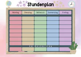 Vorschau - Arbeitsblätter - Stundenplan bunt Tafel | FREEBIE | universell | 7+1 Stunden - Seite 1