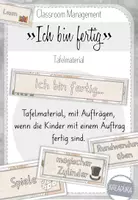 Vorschau - Präsentationen/Tafelbilder - "Ich bin fertig" Tafelmaterial - BOHO Design - Deckblatt