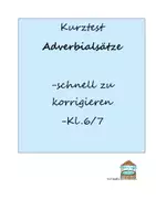 Vorschau - Test - Kurztest Adverbialsätze schnell zu korrigieren - Deckblatt