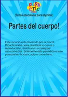 Vista previa - Hojas de trabajo - Nombra las partes del cuerpo - página 1