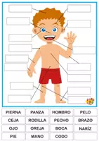 Vista previa - Hojas de trabajo - Nombra las partes del cuerpo - página 3