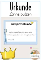 Vorschau - Anderer Materialtyp - Zähne: Zahnputzurkunde - Deckblatt