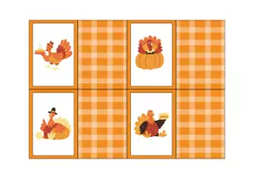 Aperçu - Cartes / Images - Cherche les dindes de Thanksgiving - Page 1
