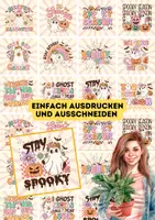 Vorschau - Mal- und Bastelvorlagen - English Quotes Kärtchen mit positiven Sprüchen über Halloween - Seite 2