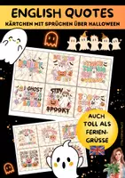 Vorschau - Mal- und Bastelvorlagen - English Quotes Kärtchen mit positiven Sprüchen über Halloween - Deckblatt