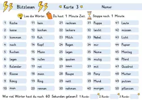 Vorschau - Arbeitsblätter - Blitzlesen | 500 häufige Wörter | Deutsch 1. Klasse | Lesetraining | Lesetempotraining - Seite 3