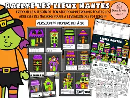 Aperçu - Préparation de séance / Séance complète - Rallye mathématique Les lieux hantés Halloween niveau CP - Page de couverture