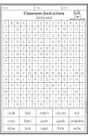 Aperçu - Feuilles d'exercices - Classroom Instructions 1 - Word Search - Page 1