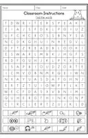 Aperçu - Feuilles d'exercices - Classroom Instructions 1 - Word Search - Page 2