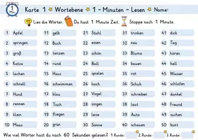 Vorschau - Arbeitsblätter - 1 Minute Lesen | Leseförderung | Leseflüssigkeit | Lesetraining - Seite 1
