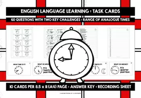 Vorschau - Aufgabenkarten - ENGLISH TELLING THE TIME TASK CARDS ANALOGUE CLOCK TIMES - Seite 1