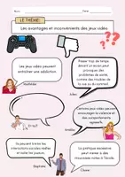 Vorschau - Arbeitsblätter - Discussion: Les avantages et inconvénients des jeux vidéo - Seite 1