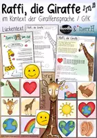 Vorschau - Arbeitsblätter - Raffi, die Giraffe - Material zum Lied / Giraffensprache (Koop mit HerrH) - Deckblatt