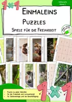 Vorschau - Stationenlernen - Einmaleins (1×1) – Puzzle zu allen Malreihen - Klasse 2 - Deckblatt