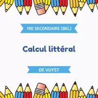 Aperçu - Apprentissages en autonomie - S1 Belgique - Calcul littéral - Page de couverture
