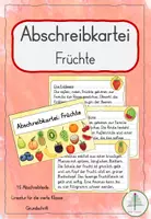 Vorschau - Aufgabenkarten - Abschreibkartei 4. Klasse: Früchte | Grundschrift - Deckblatt