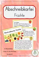 Vorschau - Aufgabenkarten - Abschreibkartei 3. Klasse: Früchte | Grundschrift - Deckblatt