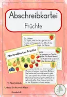 Vorschau - Aufgabenkarten - Abschreibkartei 2. Klasse: Früchte | Grundschrift - Deckblatt