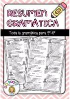 Vista previa - Refuerzo / NEE / Materiales de apoyo - Resumen: toda la lengua para 5º y 6º - página 1