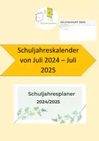 Vorschau - Anderer Materialtyp - Schuljahresplaner- Juli 2024 bis Juli 2025 - Deckblatt