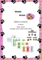 Vorschau - Mal- und Bastelvorlagen - Mobile Herbst - Deckblatt